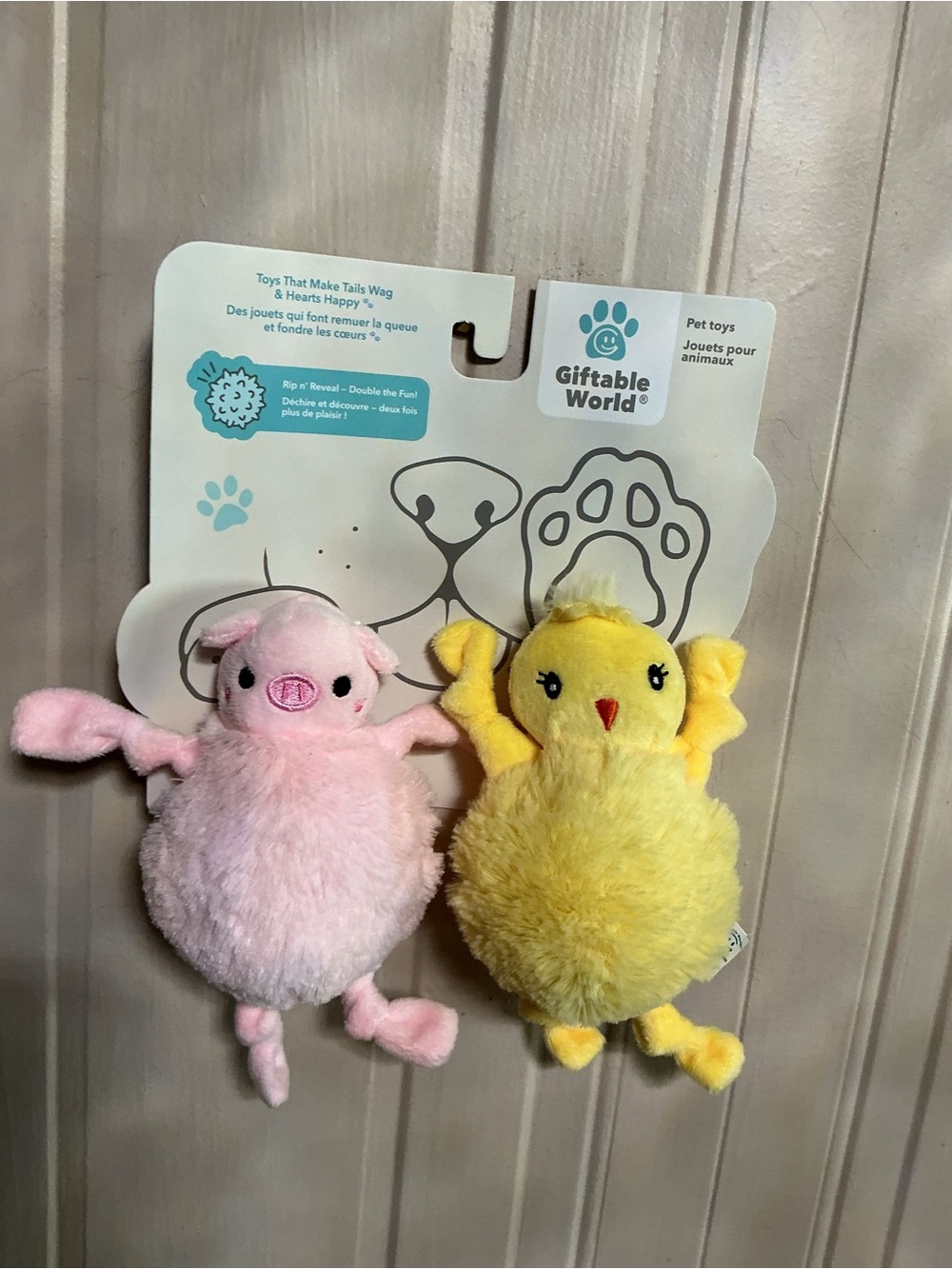 Giftable World  Set Of Animal Ball Chicken &  Pig 7” Dog Toy With Squeaker .